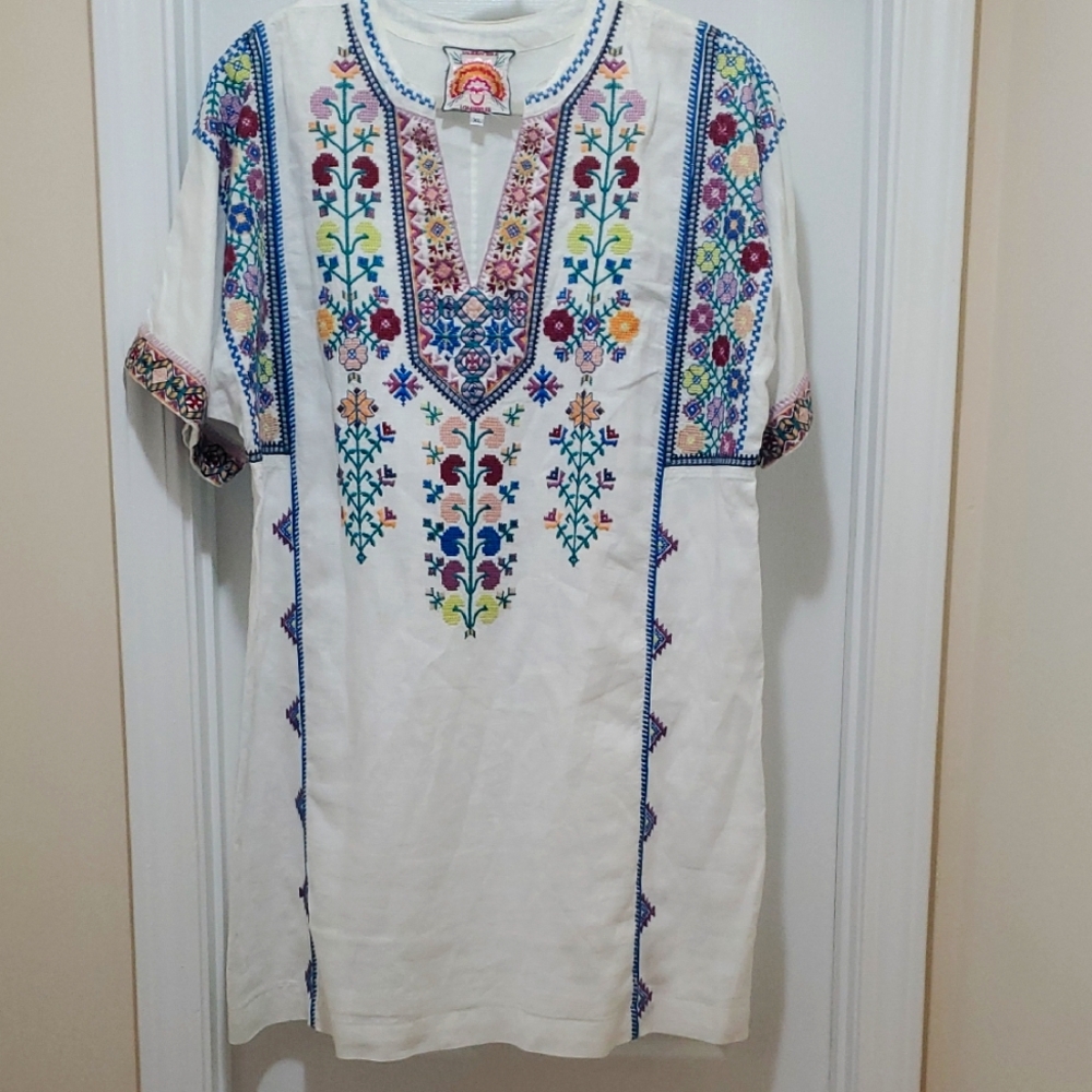 Size XL Johnny Was Embroidered Floral Tunic Dress